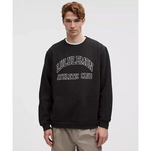 Lululemon Mens Steady State Crew Sweatshirt XXL Black Fleece Athletic Graphic